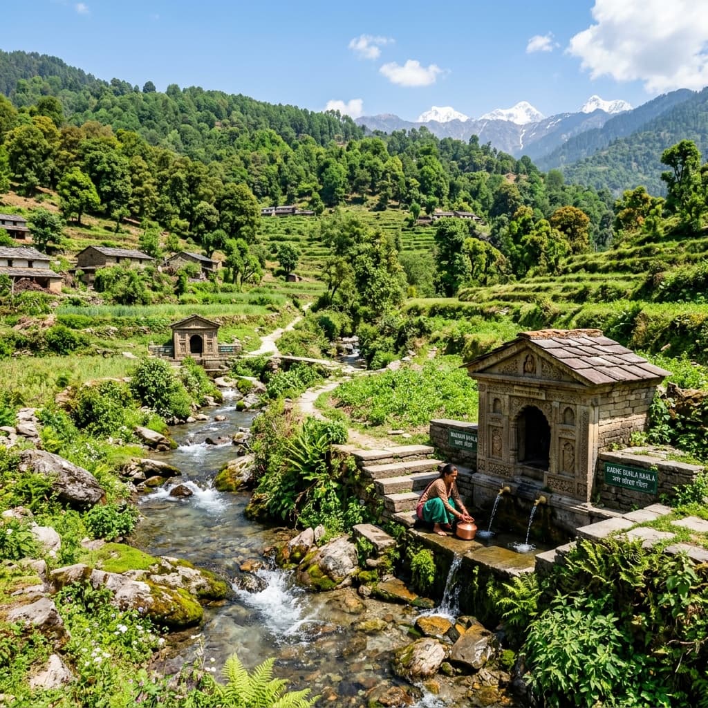 After restoration: lush green Himalayan landscape